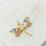 15x22 mm Luxury Dragonfly Pendant  Gold-colored x 1 pc(s)