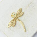 26x27 mm Dragonfly pendant  Gold-colored x 1 pc(s)