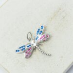 15x22 mm Luxury Dragonfly Pendant  Silver-colored x 1 pc(s)