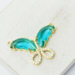 20.5x31 mm Elegant Butterfly connector Aquamarine x 1 pc(s)