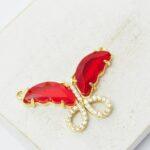 20.5x31 mm Elegant Butterfly connector  Light Siam x 1 pc(s)