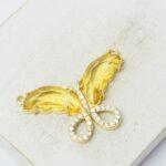 20.5x31 mm Elegant Butterfly connector Light Topaz x 1 pc(s)