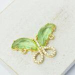 20.5x31 mm Elegant Butterfly connector Peridot x 1 pc(s)