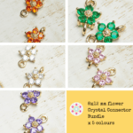 8x12 mm Flower Crystal Connector Bundle x 5 colours