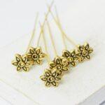 54 mm Antique Gold Head Pin with Flower x 6 pc(s)