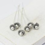 55 mm Antique Silver Decorative Head Pin  x 6 pc(s)
