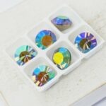 8 mm Preciosa chaton Black Diamond AB x 6 pc(s)