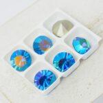 8 mm Preciosa chaton Sapphire AB x 6 pc(s)