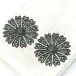 25 mm Cornflower Filigree  Gunmetal x 2 pc(s)