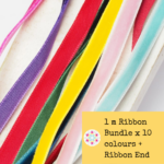 Velvet Ribbon Bundle  x 10 colours / 1 m + Ribbon End