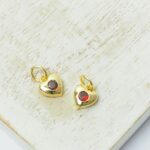 7x7.5 mm Cute Heart Charn  Gold-colored Lava x 2 pc(s)