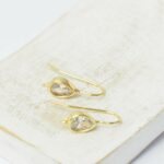 6x11 mm Teardrop earring hook Gold-colored Transparent x 2 pc(s)