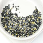 2 mm Round Glass beads Jet Marea x 100 pc(s)