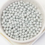 4 mm Round Glass beads Smoked Silver x 60 pc(s)