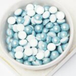 8 mm Preciosa Nacre cabochon Pearlescent Blue x 6 pc(s)