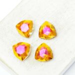 12 mm trillion triangle glass cabochon Copper x 4 pc(s)