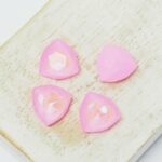 12 mm trillion triangle glass cabochon Light Rose Shine x 4 pc(s)