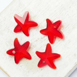 14x15 mm starfish glass pendants