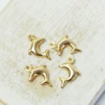 8x11 mm Petit Dolphin Charm  Gold-colored x 4 pc(s)