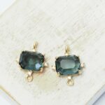 14x17 mm Rectangle Dream crystal connector Black Diamond x 2 pc(s)