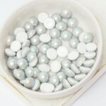 8 mm Preciosa Nacre cabochon Pearlescent Grey x 6 pc(s)