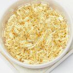 Miyuki Slender Bugle 6 mm 3 Gold Silver Lined x 10 g