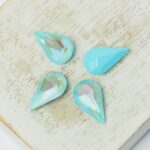 8x13 mm Pear glass cabochon Aquamarine Shine x 4 pc(s)