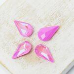 8x13 mm Pear glass cabochon Fuchsia Shine x 4 pc(s)