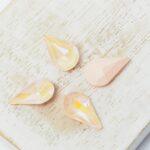8x13 mm Pear glass cabochon Juicy Peach Shine x 4 pc(s)