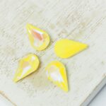 8x13 mm Pear glass cabochon Light Topaz Shine x 4 pc(s)