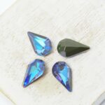 8x13 mm Pear glass cabochon Olivine Shine x 4 pc(s)