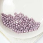 3 mm Round Glass beads Opaque Purple Luster x 100 pc(s)