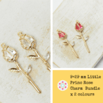 9×29 mm Little Princ Rose Charm Bundle x 2 colours