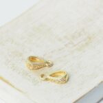 6x11 mm Luxury Tri-Zircon Pendant holder Gold-colored x 2 pc(s)