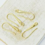 9x21 mm Simple Cone  earring hook Gold-colored x 4 pc(s)