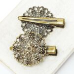 25 mm Poppy Seeds  Hair Clip Antique bronze x 2 pc(s)