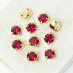 6 mm / ss29 Preciosa Chaton Montee Ruby in Gold-colored setting x 10 pc(s)
