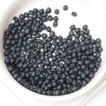 3.4 mm Miyuki Drop beads 401F Matte Black x 15 g