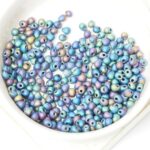 3.4 mm Miyuki Drop beads 401FR Matte Black AB x 15 g