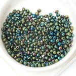 3.4 mm Miyuki Drop beads 453 Green Iris x 15 g