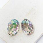 13x18 mm Oval glass cabochon Ghost Light x 2 pc(s)