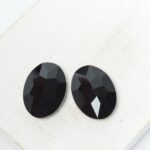 13x18 mm oval glass cabochon Jet x 2 pc(s)