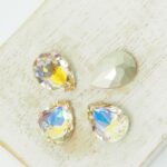 10x14 mm Pear glass cabochon Paradise Shine x 4 pc(s)