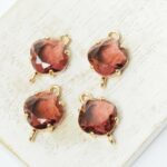 11x17mm cushion cut crystal connector Burgundy x 4 pc(s)