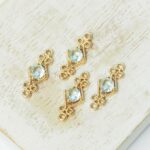 7x16 mm Rhombus connector Light Turquoise x 4 pc(s)