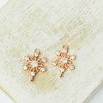 10x15 mm Snowflake connector Rose Gold-colored x 2 pc(s)