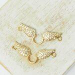 12x22 mm Angel Wing connector Gold-colored x 2 pc(s)