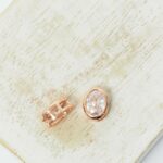 7x8 mm Cubic Zirconia Oval Charm connector Rose Gold-colored x 2 pc(s)