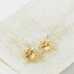 8 x10 mm Snowflake for Half Drilled pearl earstud Gold-colored  x 2 pc(s)