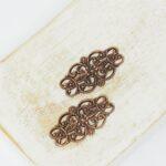 13x25 mm  Flower Hearts filigree  Antique Copper x 2 pc(s)